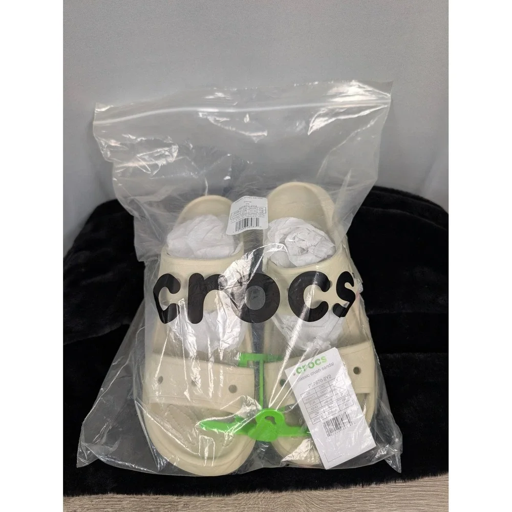 Crocs Classic‎ Crush Sandal Women SZ-11 Men SZ-9 Bone New Platform Slide